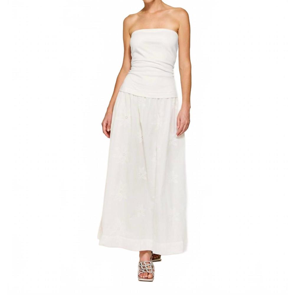 NEW LINE AND DOT emberly mix- media dress in white